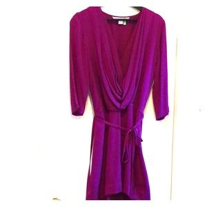 DVF magenta silk dress